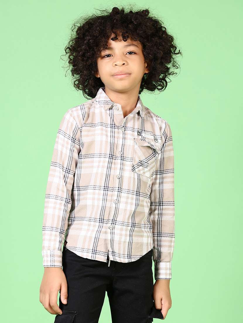boys long sleeves checkered shirt