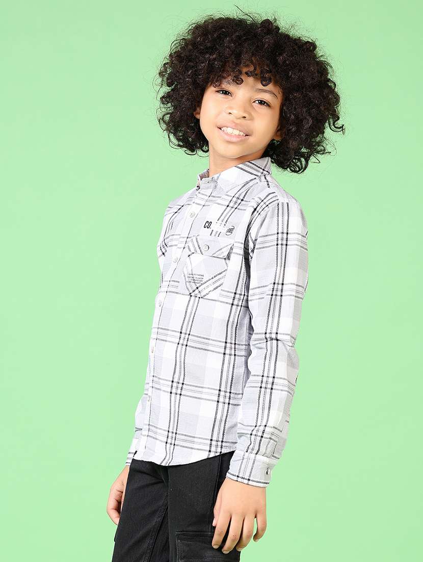 boys long sleeves checkered shirt - 21633275 -  Standard Image - 2