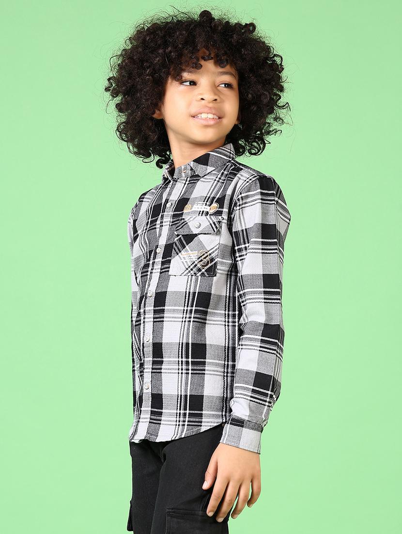 boys long sleeves checkered shirt - 21633276 - Standard Image - 2