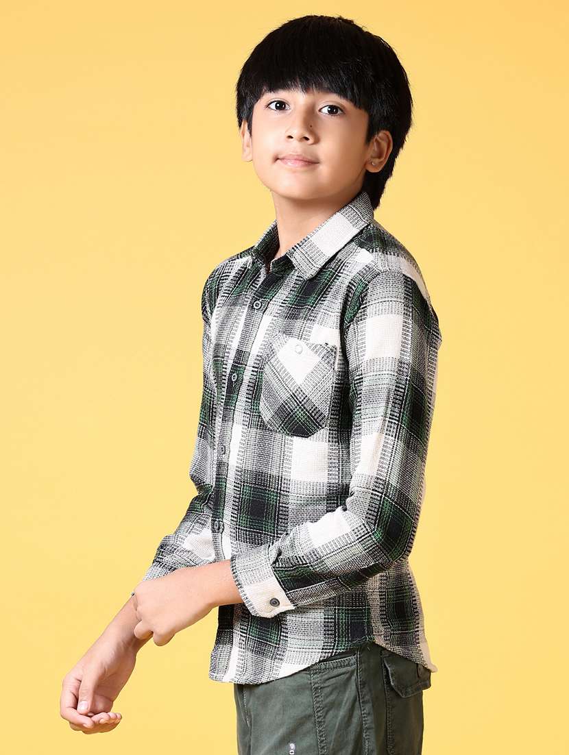 boys checkered long sleeve casual shirt - 21633377 -  Standard Image - 2