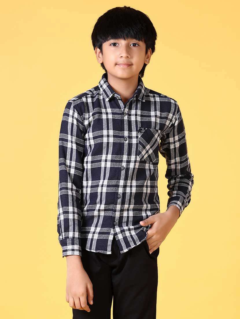 boys long sleeves checkered shirt