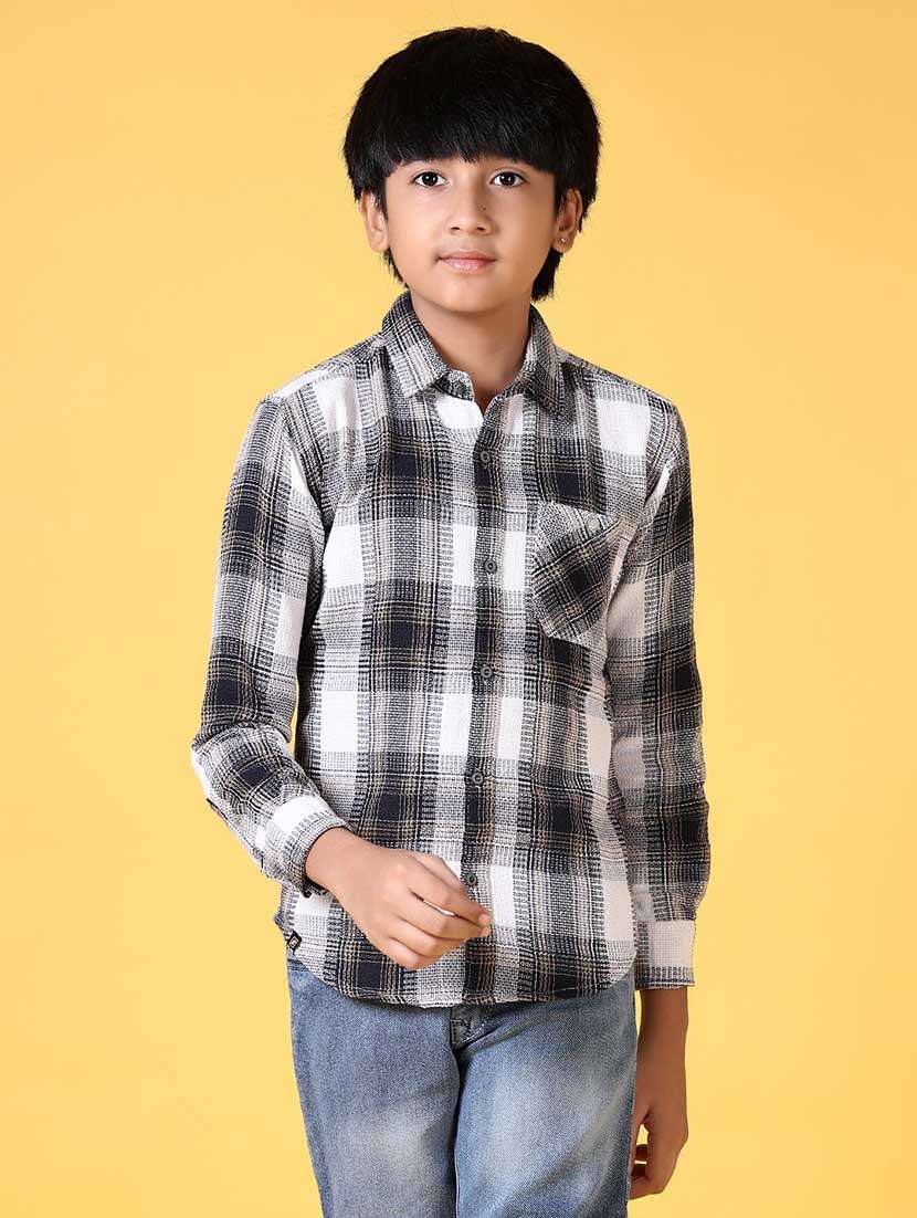 boys long sleeves checkered shirt