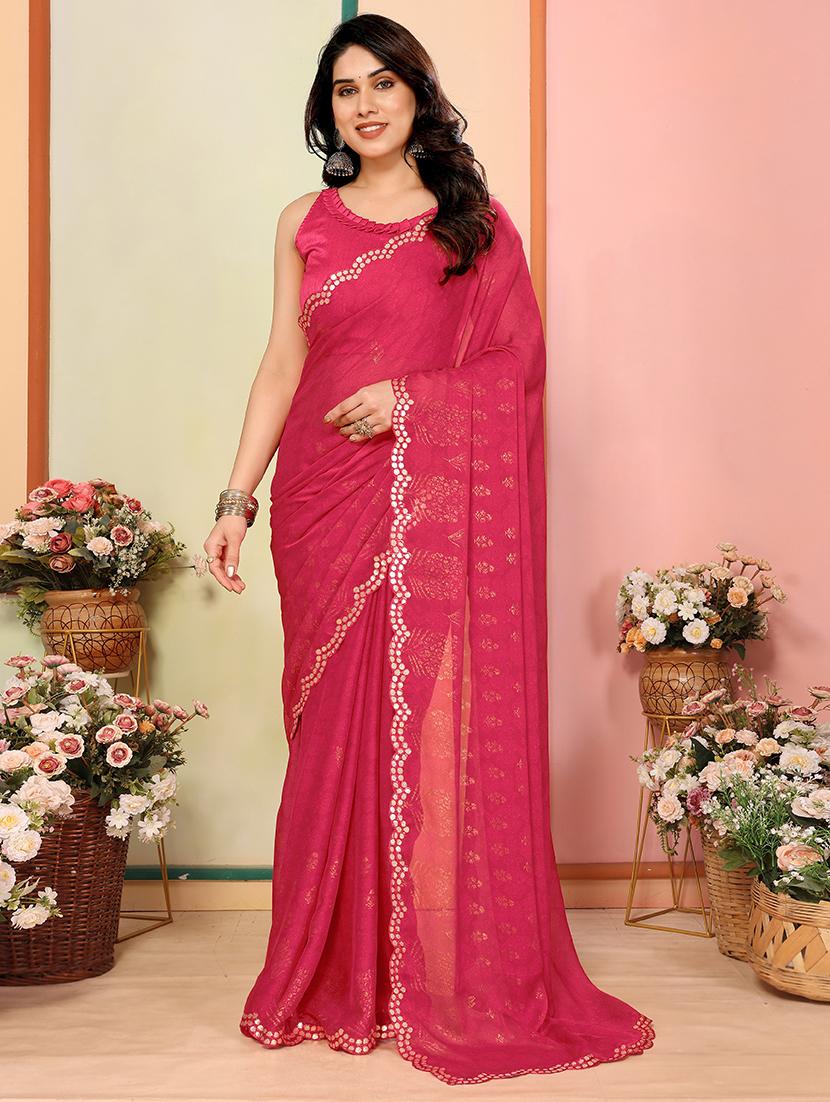 women foil printed saree with blouse - 21634177 - Zoom Image - 0