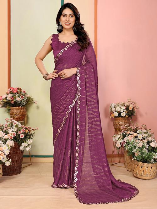women foil printed saree with blouse - 21634178 -  Standard Image - 0