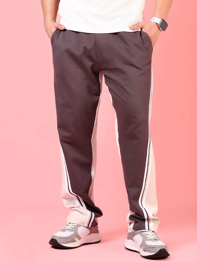 men colo blocked ankle length track pant - 21634196 -  Standard Image - 2