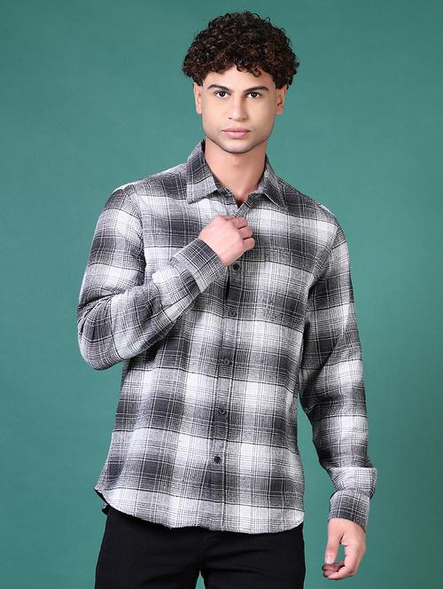 men checkered long sleeve casual shirt - 21634211 -  Standard Image - 0