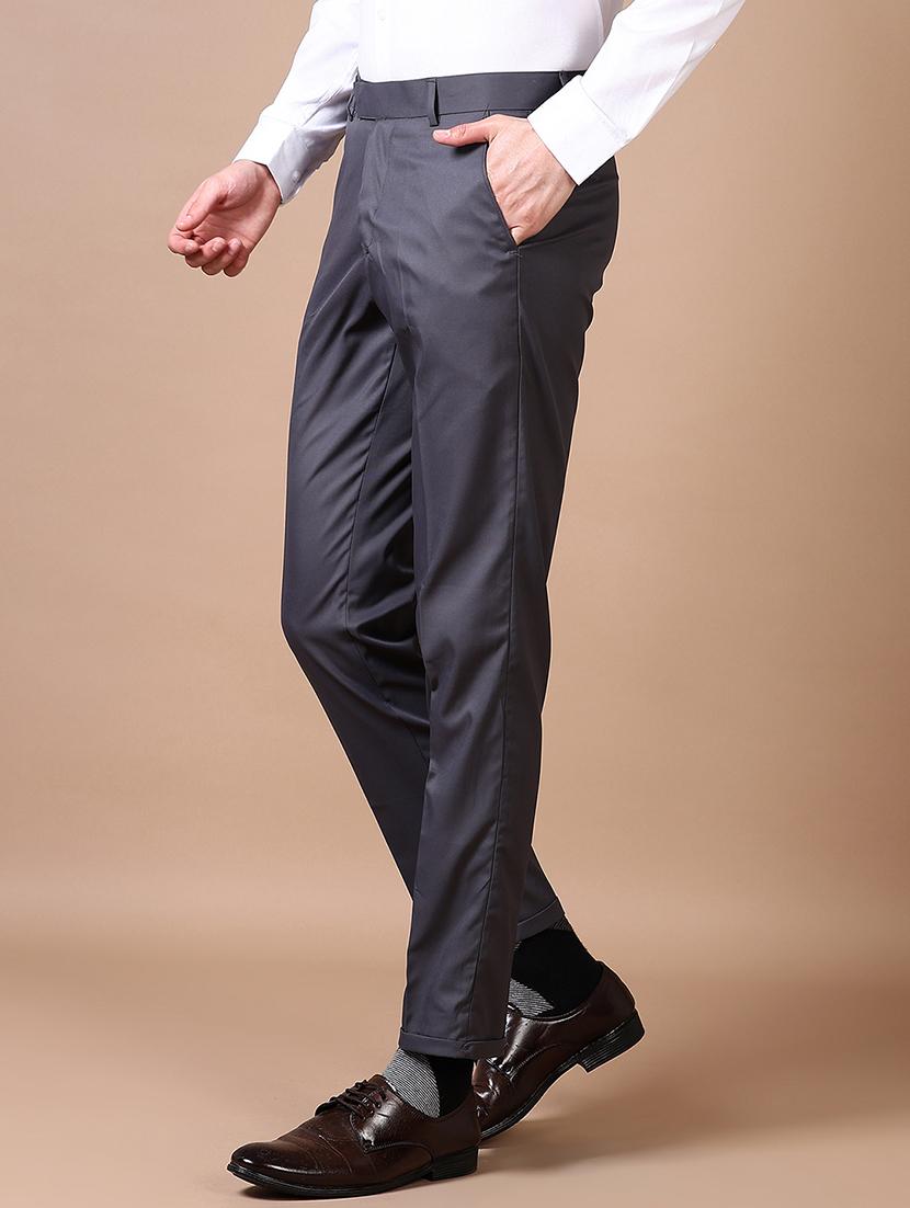 men mid rise solid flat front formal trouser - 21634215 - Standard Image - 2