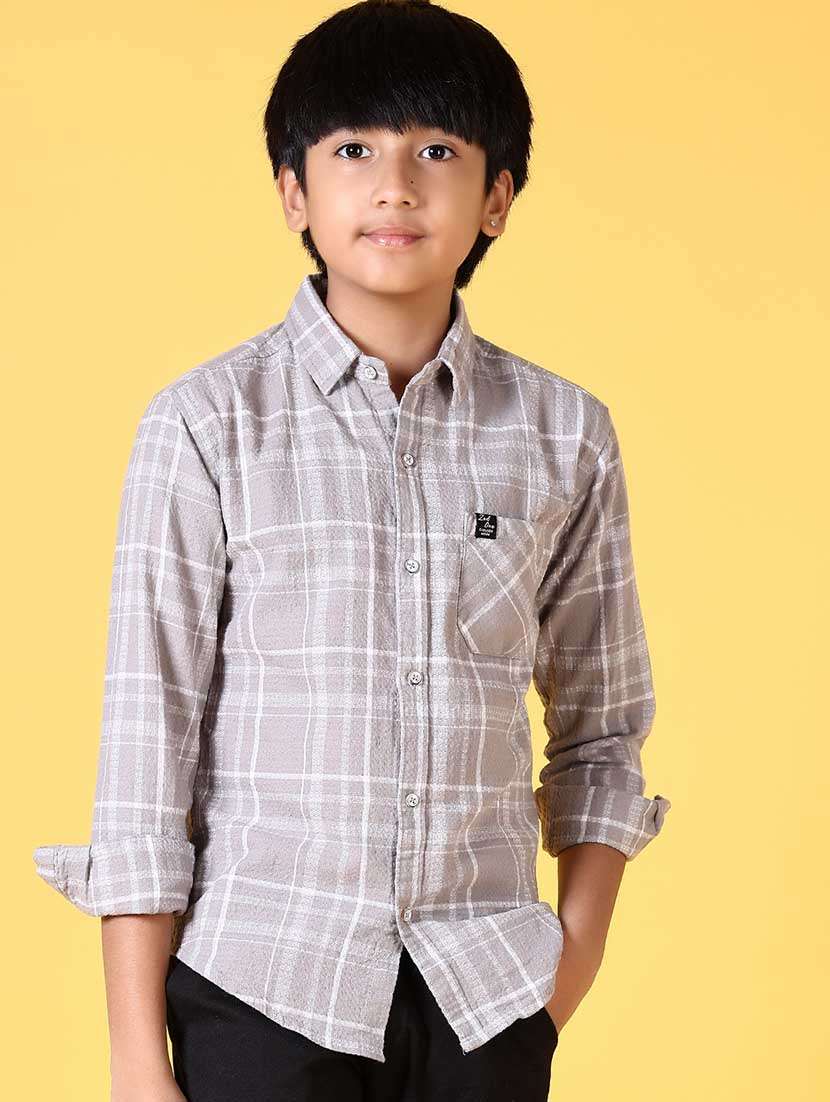 boys long sleeves checkered shirt