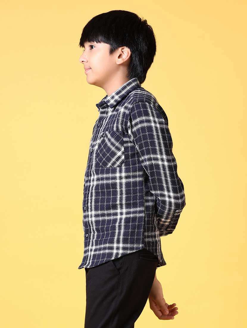 boys long sleeves checkered shirt - 21634445 - Standard Image - 2