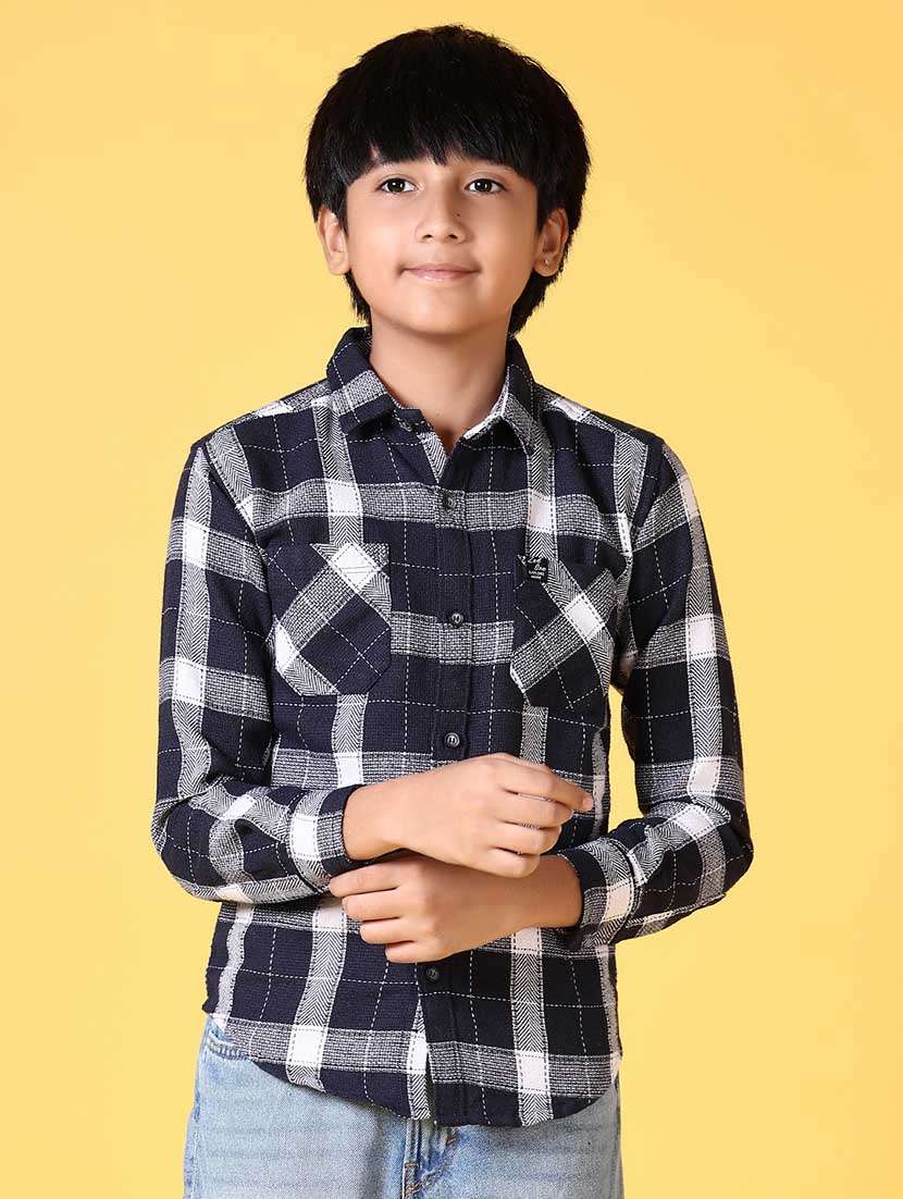 boys long sleeves checkered shirt