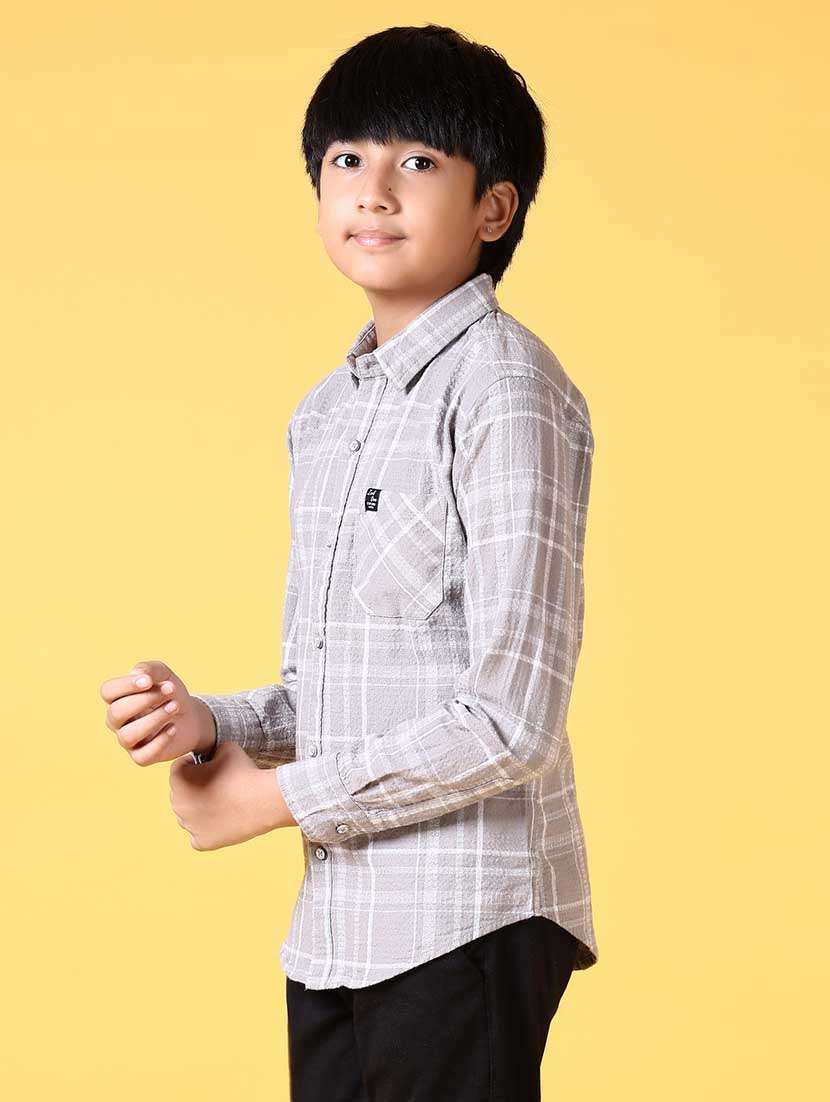 boys long sleeves checkered shirt - 21634450 -  Standard Image - 2