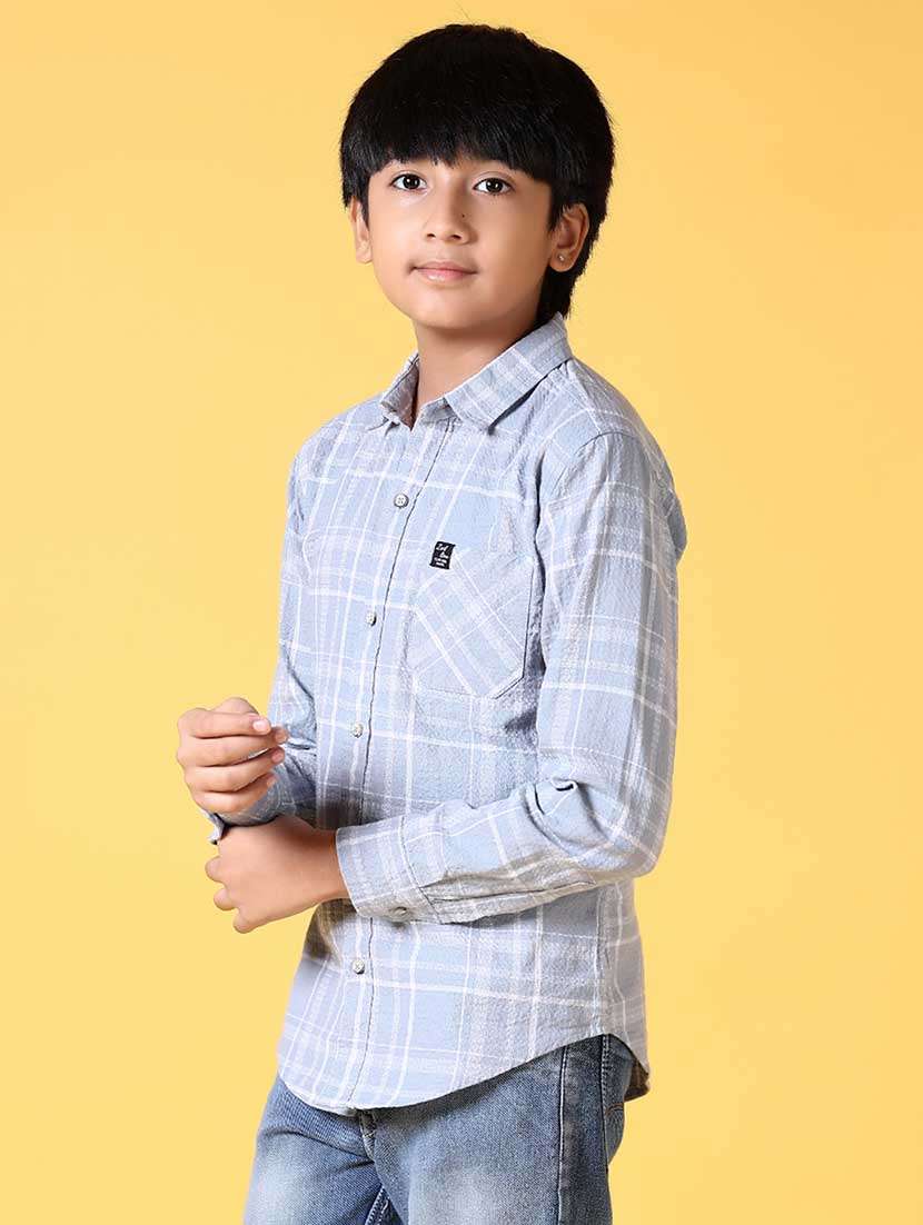 boys long sleeves checkered shirt - 21634451 -  Standard Image - 2