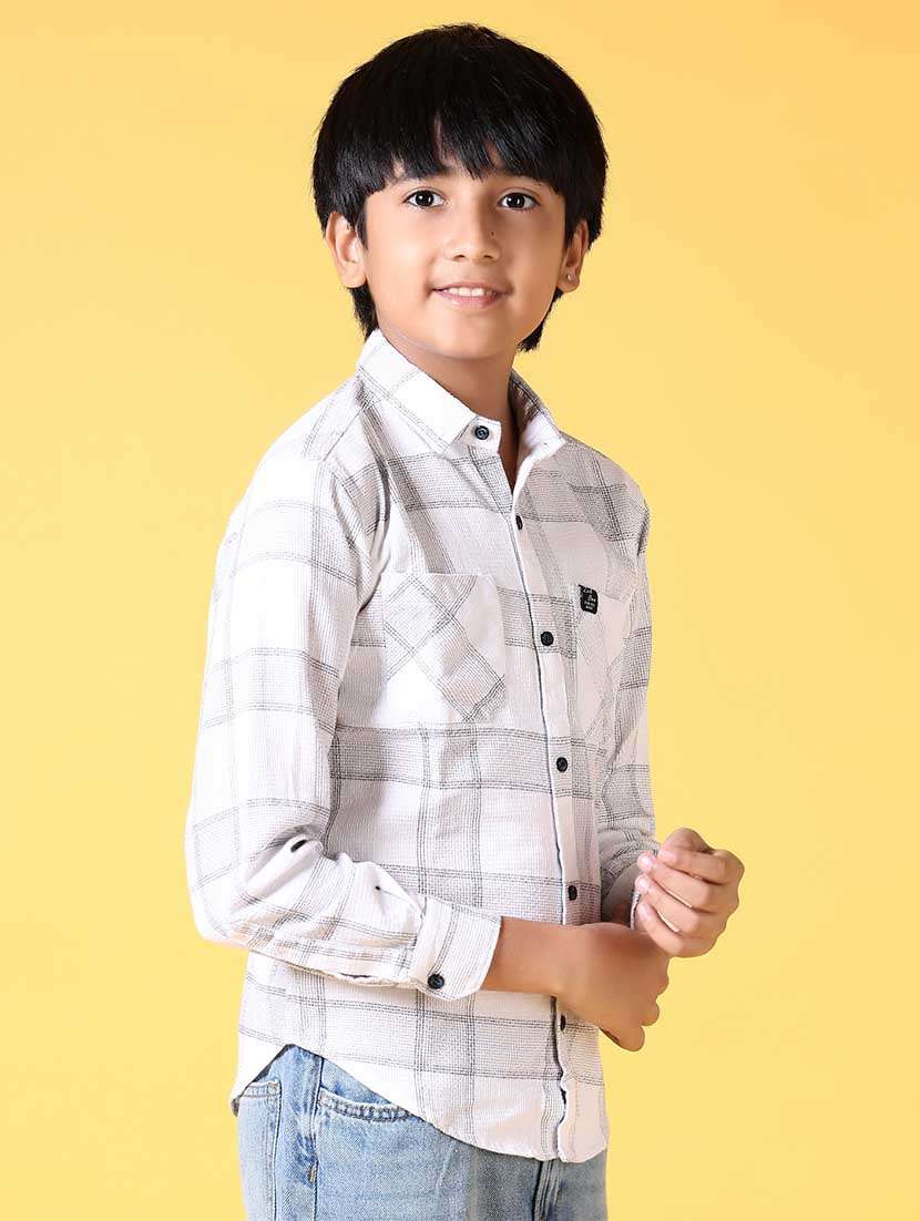 boys long sleeves checkered shirt - 21634452 -  Standard Image - 2