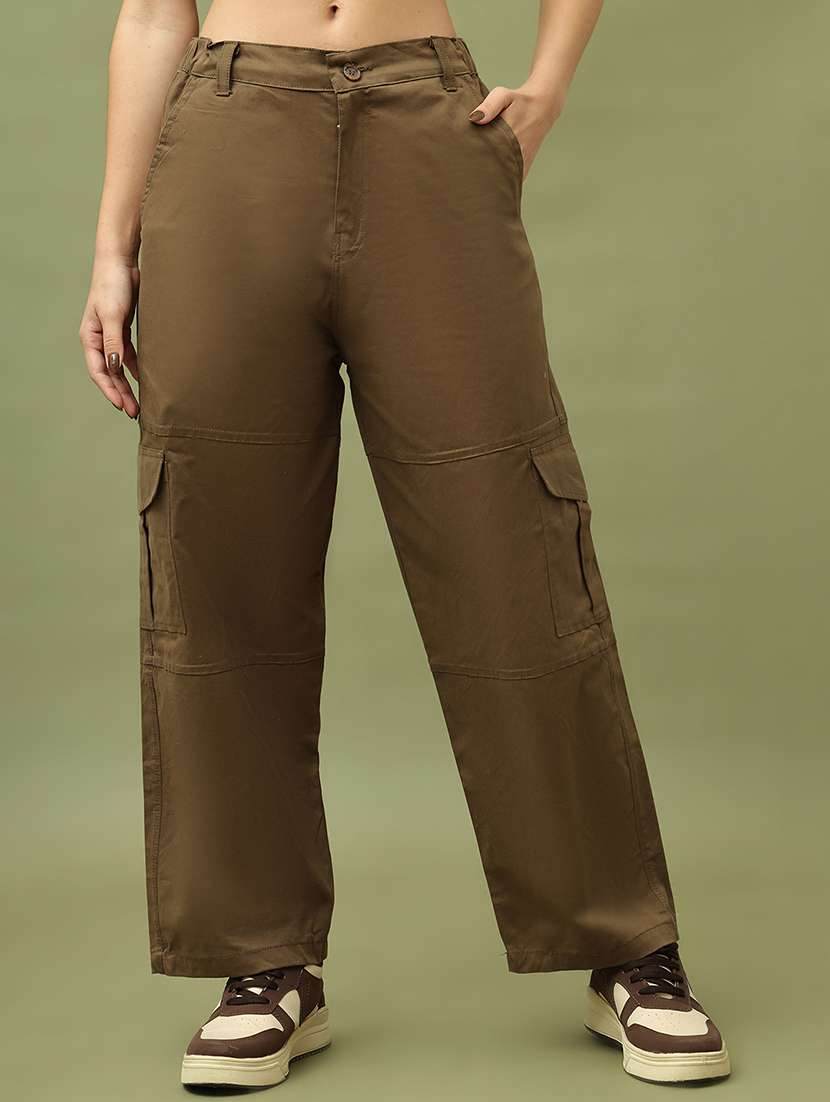 women solid high rise cargo
