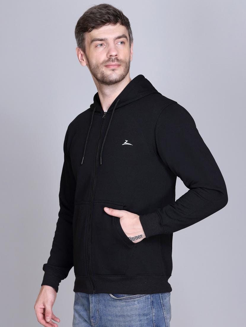 men solid long sleeve hooded sweatshirt - 21635007 - Standard Image - 2