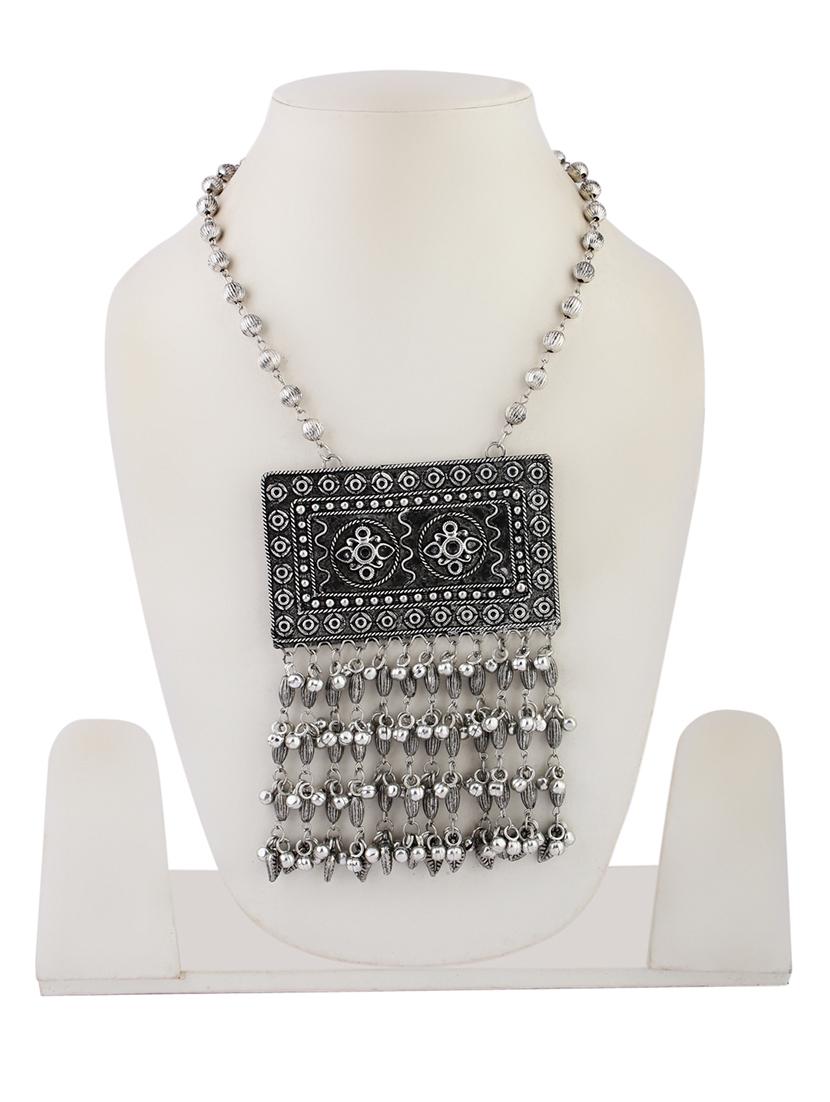 women oxidised elegant silver necklace - 21635047 - Standard Image - 2