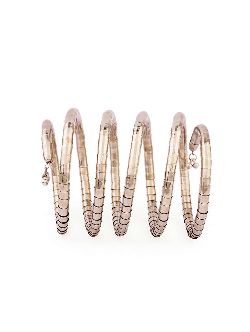 women silver brass spiral cuff bracelet - 21635053 -  Standard Image - 2