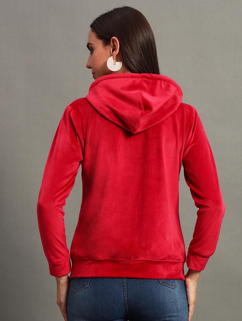 women solid long sleeve zipper sweatshirt - 21635059 - Standard Image - 2