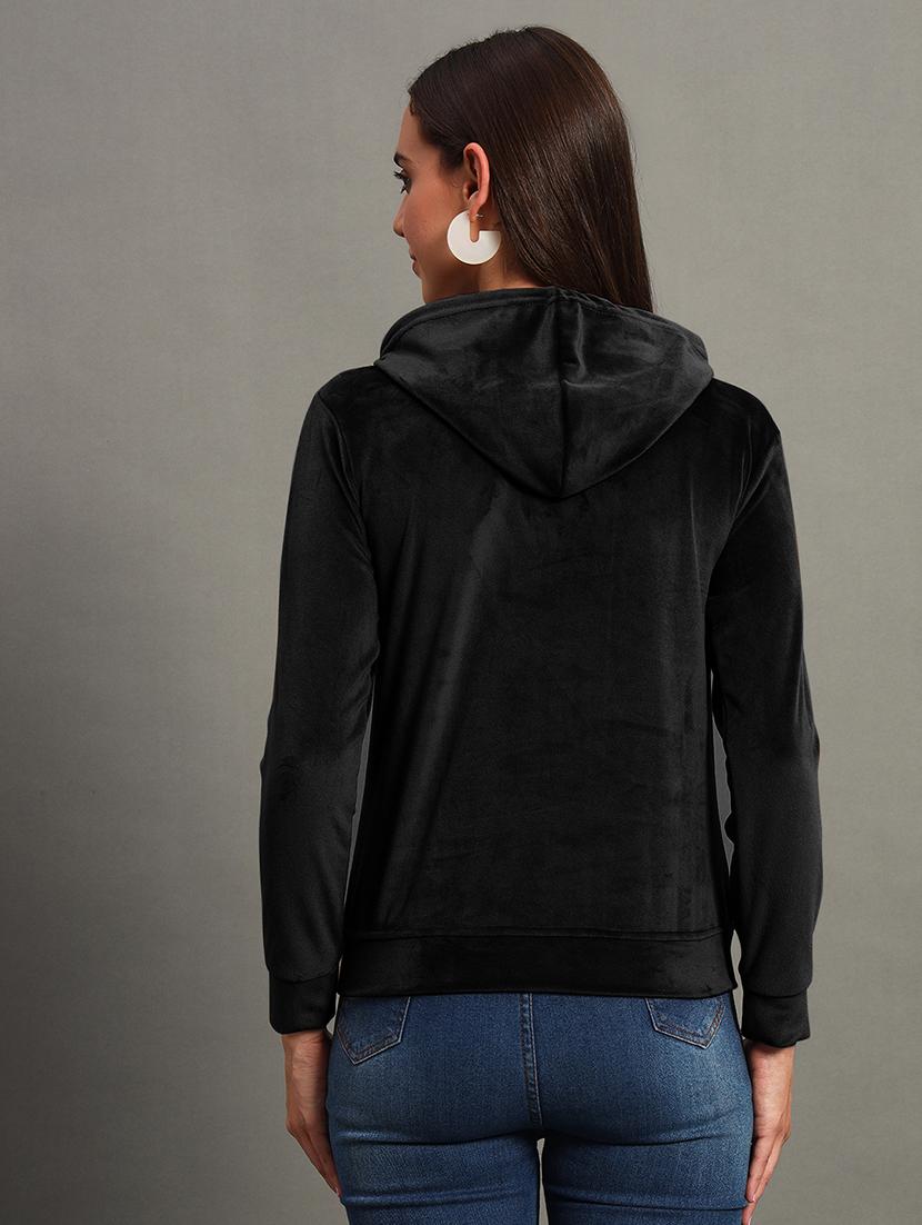 women solid long sleeve zipper sweatshirt - 21635063 - Standard Image - 2