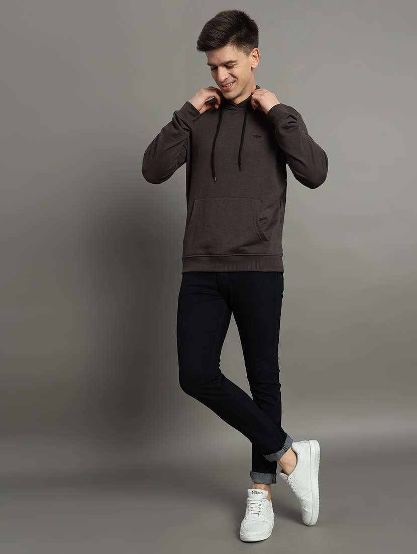 men long sleeve regular fit hooded sweatshirt - 21635090 -  Standard Image - 2