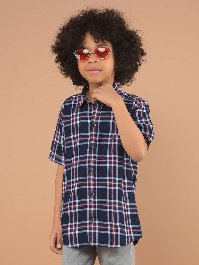 boys checkered short sleeve shirt