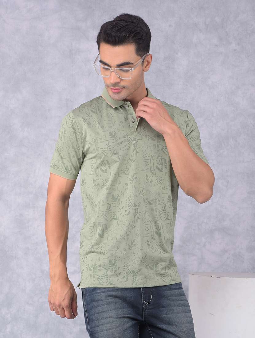 men printed short sleeve polo t-shirt