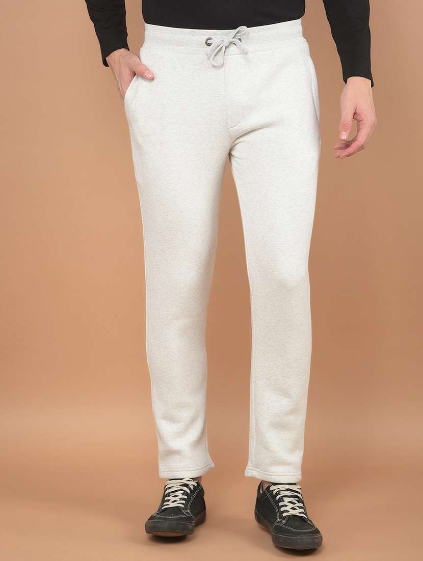 men solid ankle length track pant