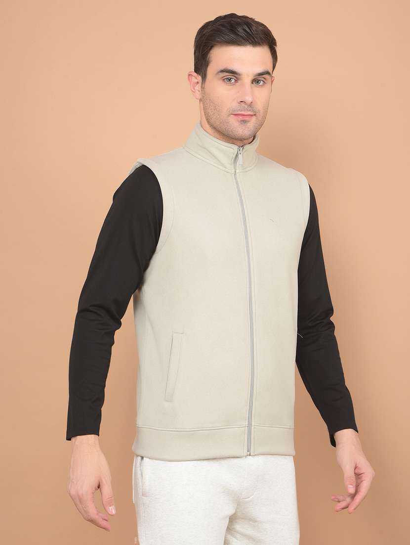 men grey solid sleeveless sweatshirt - 21635511 - Standard Image - 2