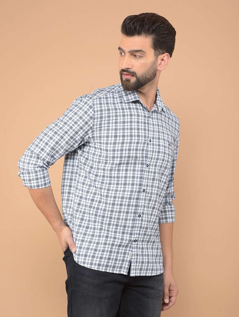 men checkered long sleeve casual shirt - 21635518 -  Standard Image - 2