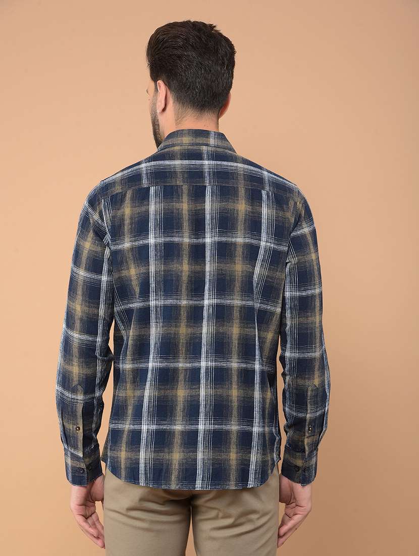 men checkered long sleeve casual shirt - 21635520 -  Standard Image - 2