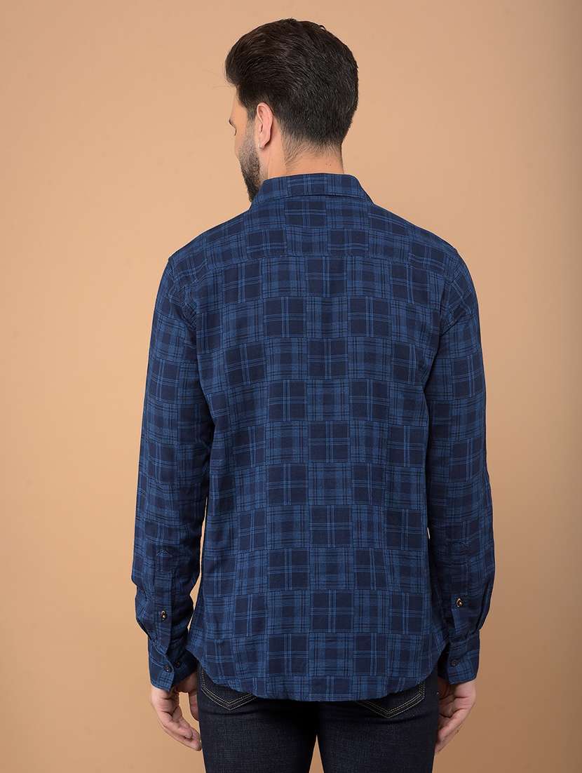 men checkered long sleeve casual shirt - 21635524 -  Standard Image - 2