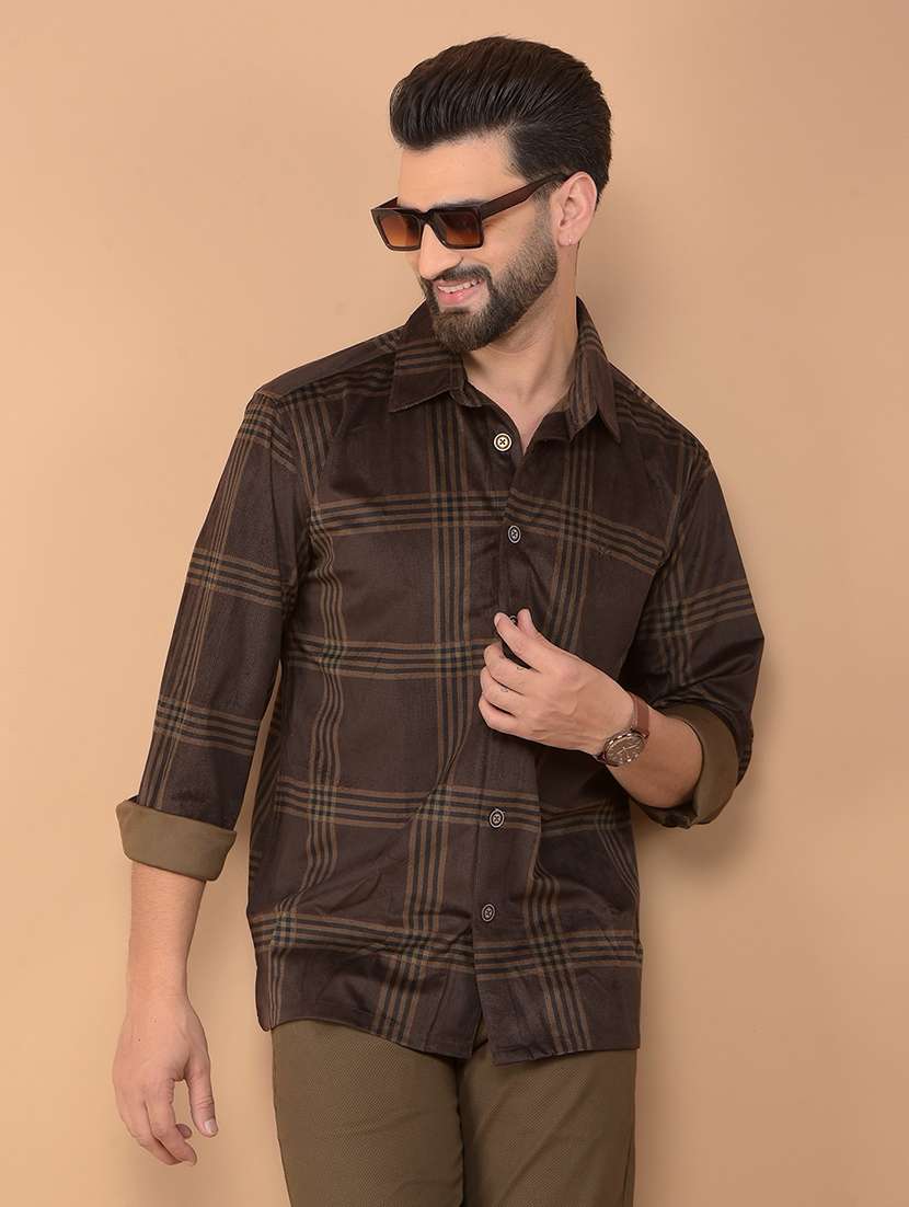 men checkered long sleeve casual shirt - 21635526 -  Standard Image - 2