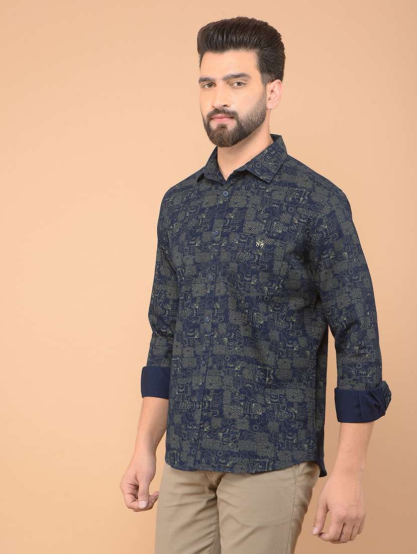 men long sleeves printed casual shirt - 21635529 -  Standard Image - 2