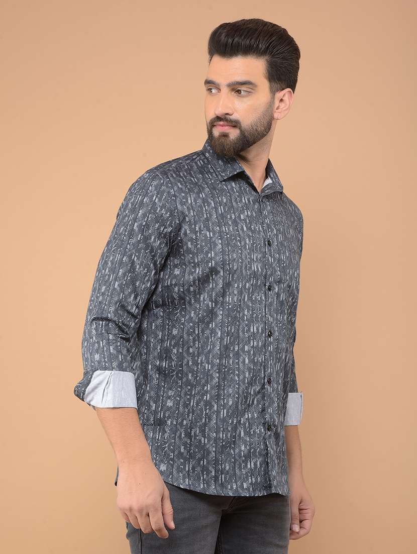 men long sleeves printed casual shirt - 21635601 -  Standard Image - 2