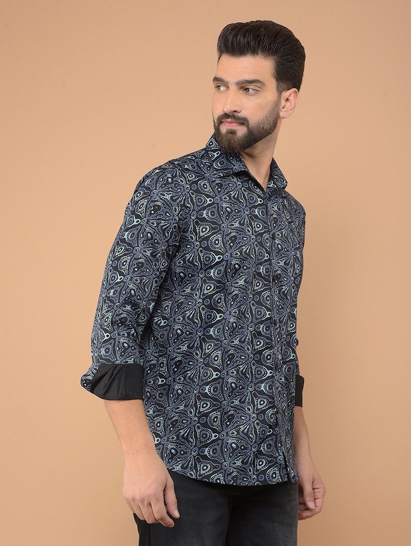 men printed long sleeve casual shirt - 21635622 - Standard Image - 2