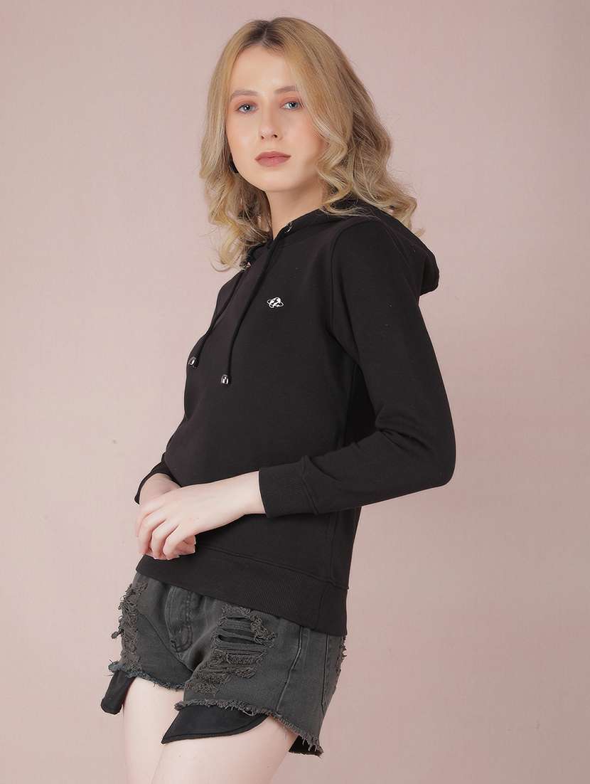 women back print hooded sweatshirt