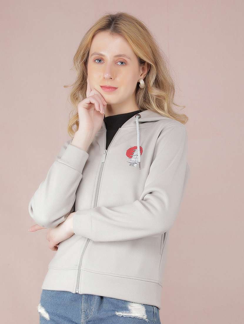 women front & back print long sleeve sweatshirt