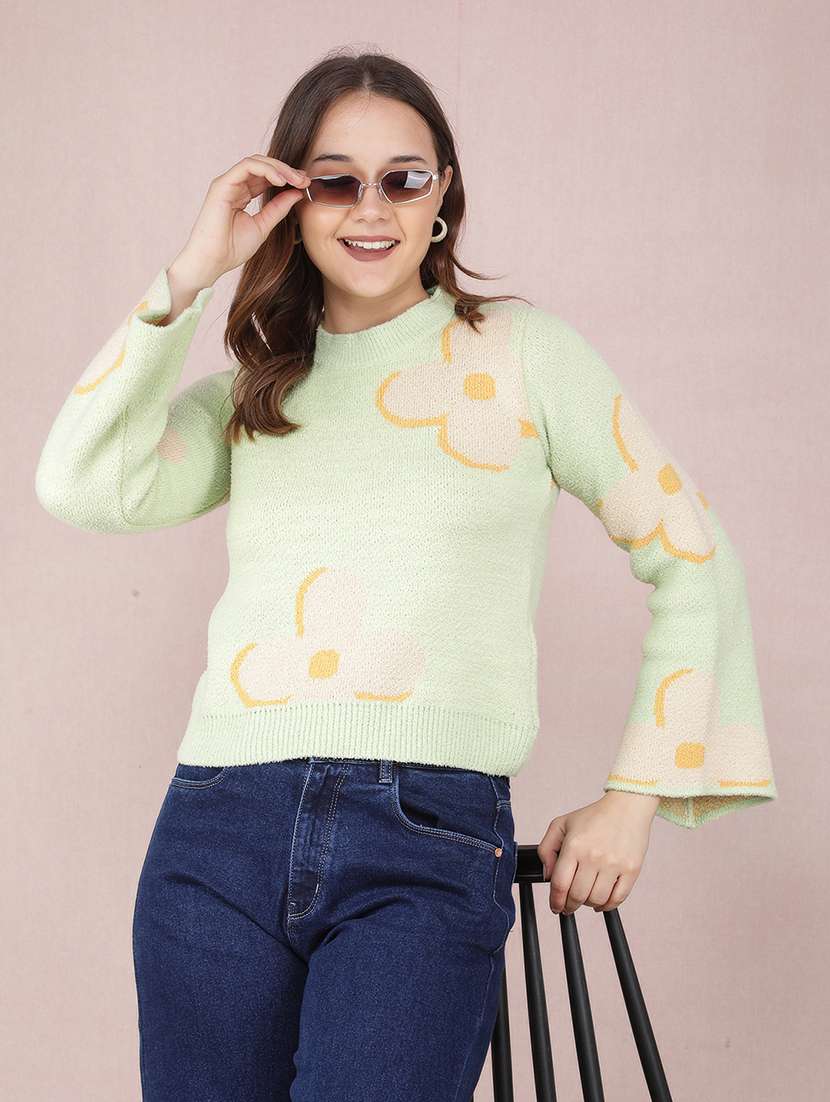 women self design long sleeve pullover - 21635683 -  Standard Image - 2