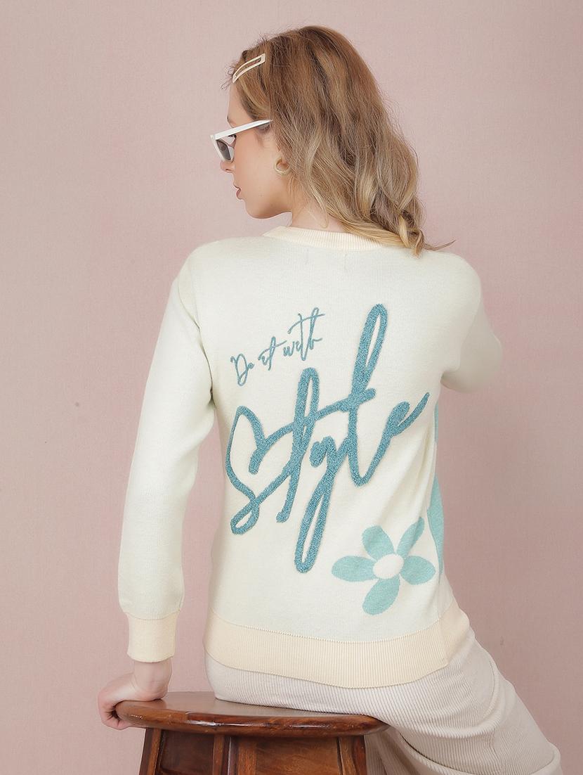 women printed long sleeve pullover - 21635689 - Standard Image - 2