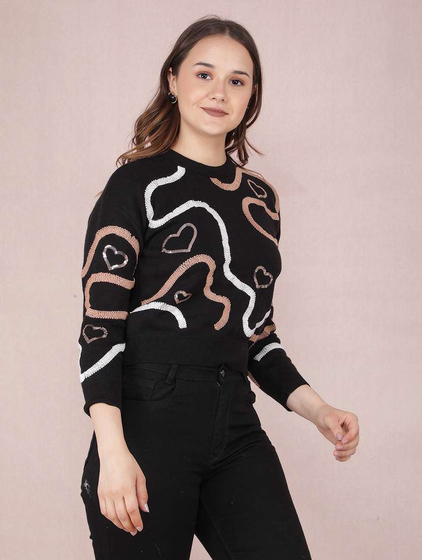 women printed long sleeve pullover