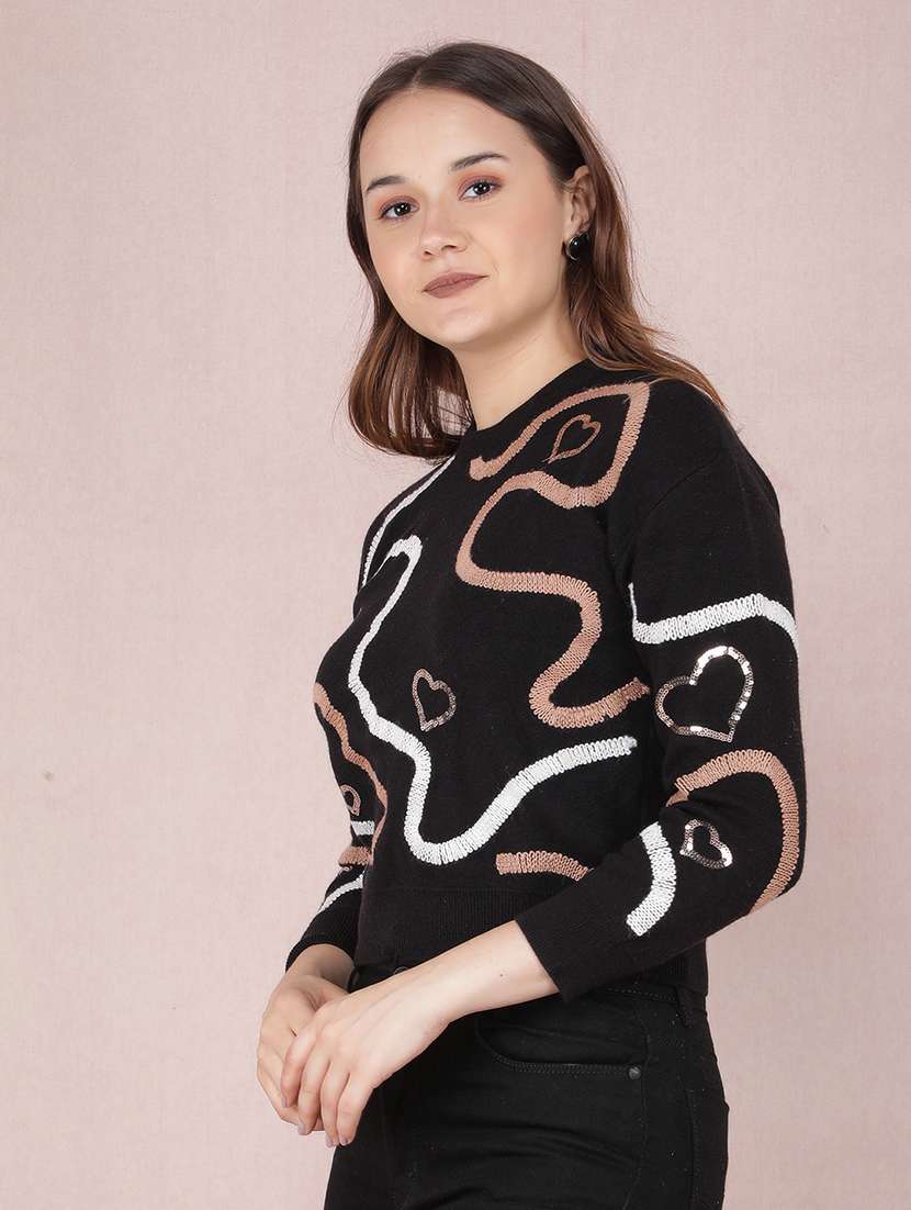 women printed long sleeve pullover - 21635691 -  Standard Image - 2