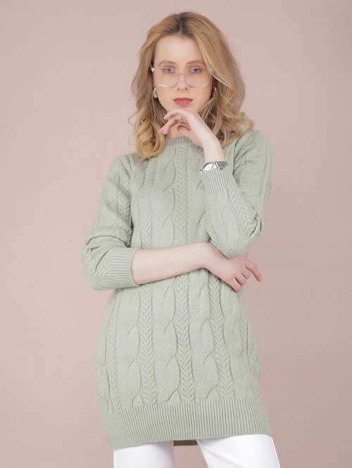 crimsoune club women's green long length acrylic dress - 21635698 - Standard Image - 0