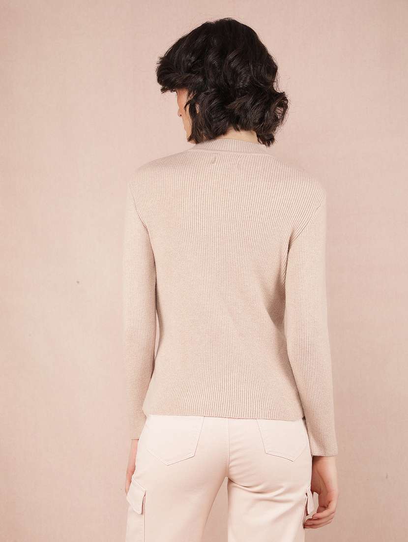 women long sleeves solid pullover - 21635709 - Standard Image - 2