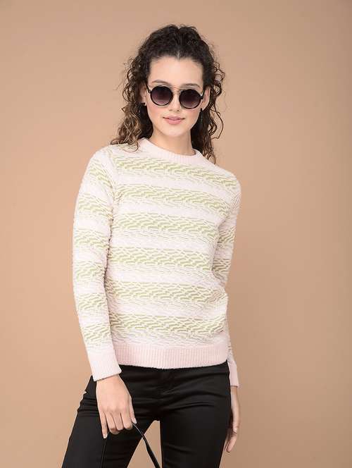 women striped long sleeve pullover - 21635724 - Standard Image - 0