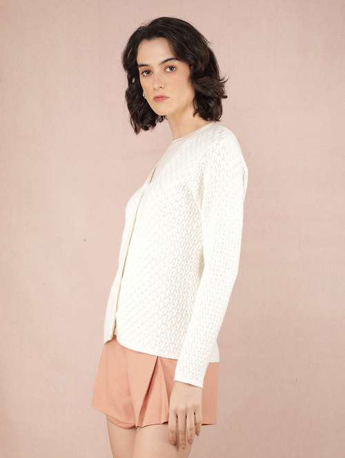 women solid long sleeve cardigan - 21635725 - Standard Image - 0