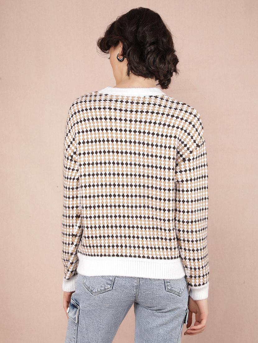 women solid long sleeve pullover - 21635731 - Standard Image - 2