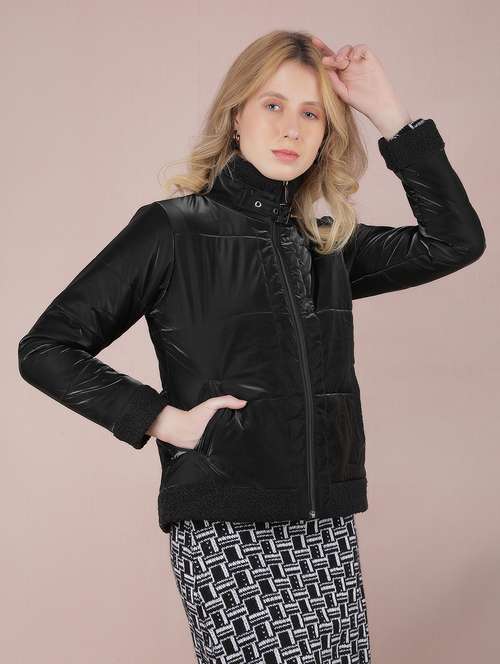 women long sleeves solid quilted jacket - 21635736 -  Standard Image - 0
