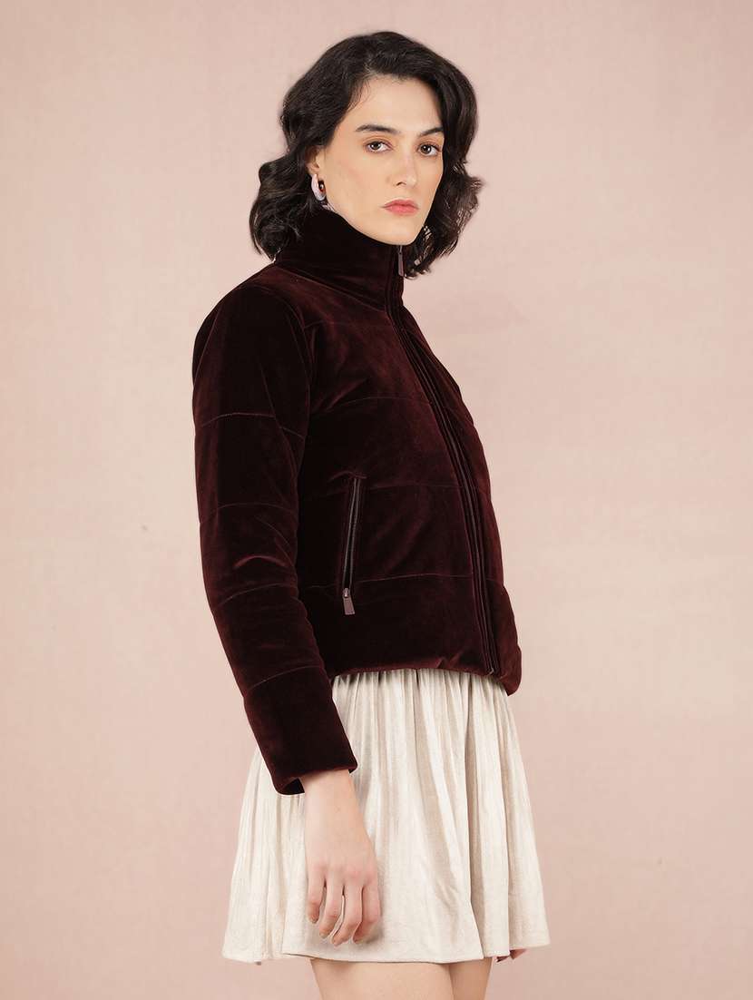 women solid long sleeve jacket - 21635741 - Standard Image - 2