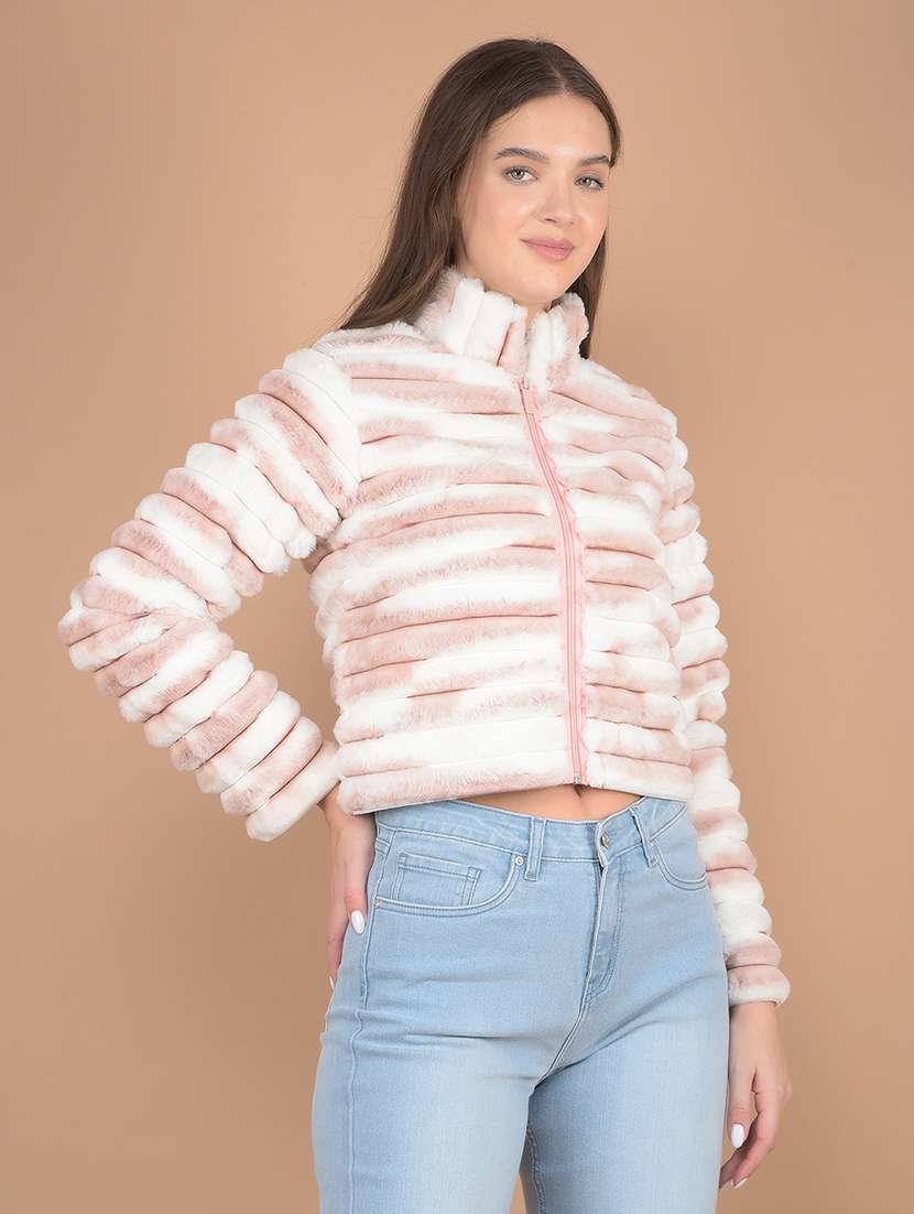 women long sleeve fur jacket 
