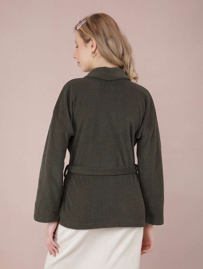 women long sleeves solid regular shrug - 21635751 - Standard Image - 2